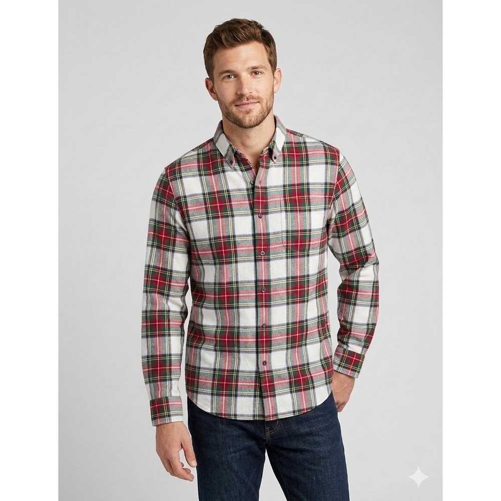 L.L. Bean Flannel Shirt Mens Large Multicolor Excellent